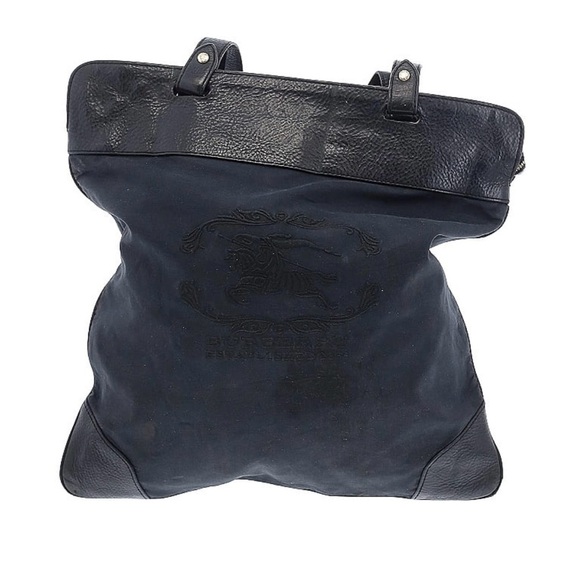 Burberry Black Fabric and Leather Tote